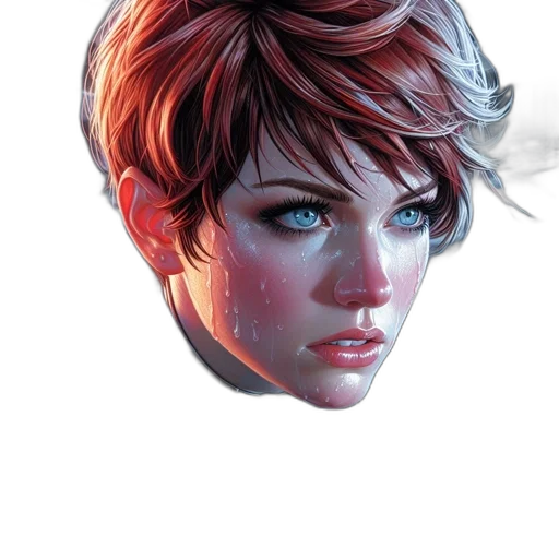 face, mask, crown, hair, concept art, photorealistic, comic book art, fantasy art transparent PNG cut-out