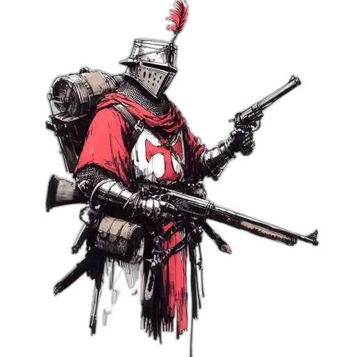 weapon, sword, staff, robot, concept art, fantasy art, pixel art, watercolor transparent PNG cut-out