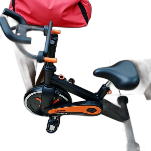 3d render, photorealistic, black, orange, exercise, bike, placed, tiled transparent PNG cut-out