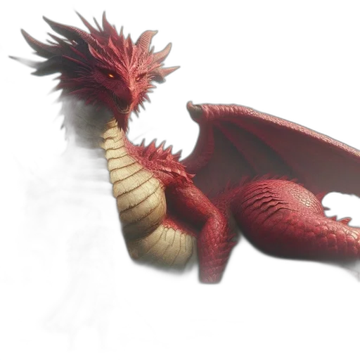 dragon, creature, animal, staff, 3d render, concept art, fantasy art, photorealistic transparent PNG cut-out