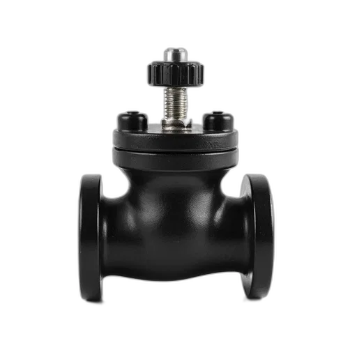 close-up, image, black, silver, valve, two, bolts, top transparent PNG cut-out