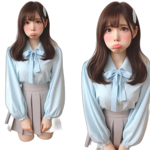 3d render, photorealistic, concept art, oil painting, pastel, young, woman, brown transparent PNG cut-out