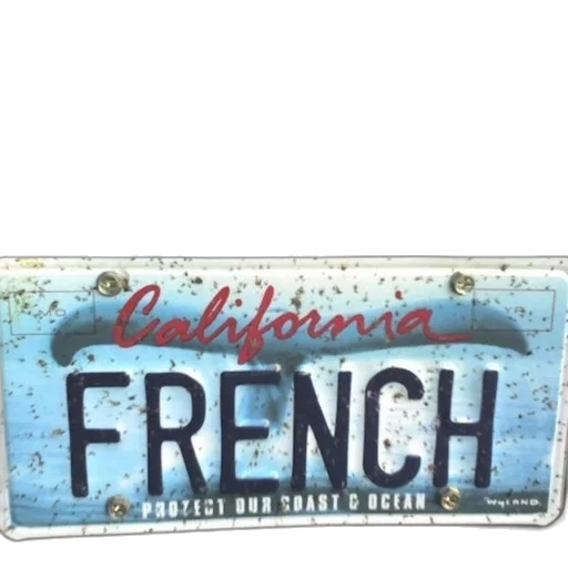 car, california, license, plate, word, french transparent PNG cut-out