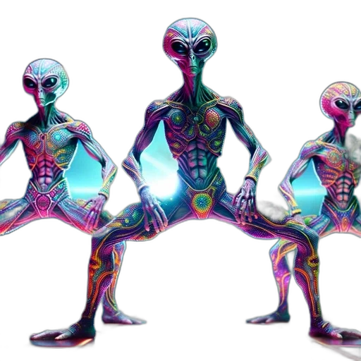 creature, concept art, vaporwave, fantasy art, 3d render, outer space, neon, colorful transparent PNG cut-out