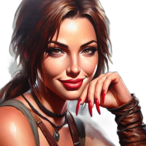 face, jewelry, photorealistic, fantasy art, oil painting, comic book art, red, earth tones transparent PNG cut-out