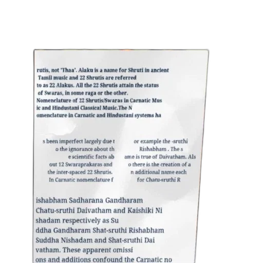 text-heavy, image, discussing, nomenclature, shrutis, carnatic, hindustani, systems transparent PNG cut-out