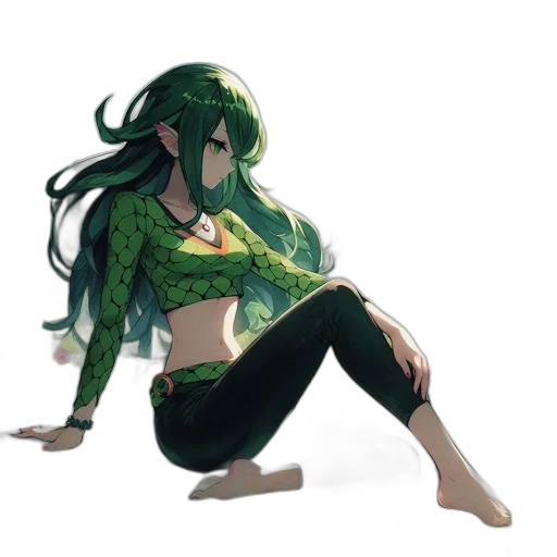 creature, dragon, dress, mask, concept art, fantasy art, pixel art, anime transparent PNG cut-out