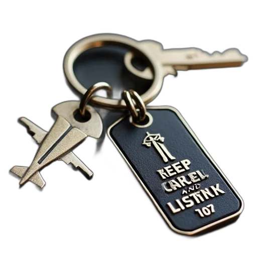 jewelry, keep, calm, listen, airline, pilot, key, chain transparent PNG cut-out