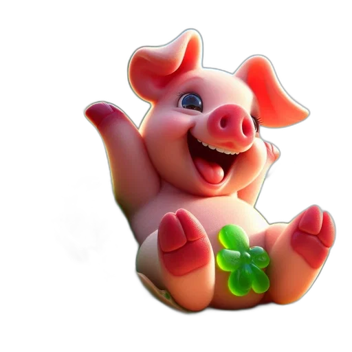 animal, food, creature, 3d render, photorealistic, concept art, joyful, piglet transparent PNG cut-out