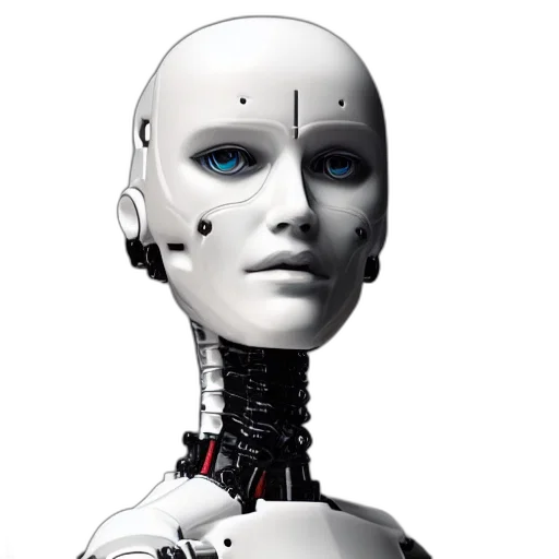 robot, face, cyberpunk, 3d render transparent PNG cut-out