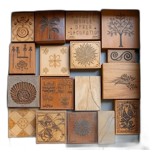 furniture, jewelry, earth tones, collection, variously, designed, wooden, tiles transparent PNG cut-out