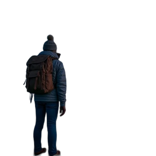 jacket, hat, staff, face, 3d render, concept art, photorealistic, pixel art transparent PNG cut-out