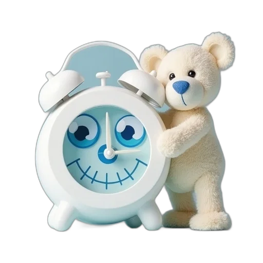 3d render, white, alarm, clock transparent PNG cut-out