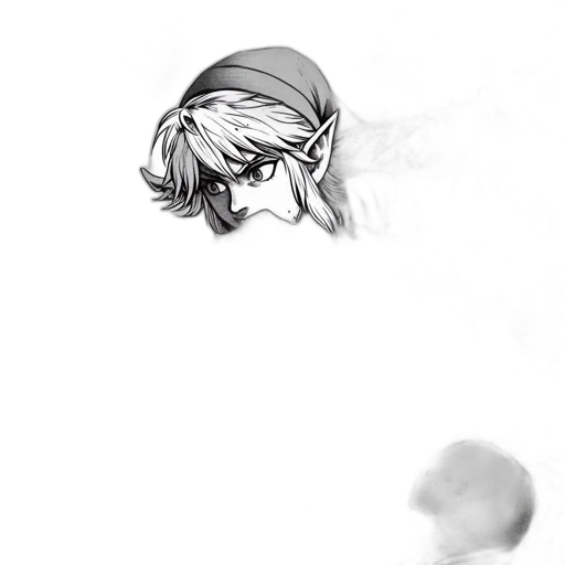 mask, face, hair, creature, concept art, comic book art, pencil sketch, anime transparent PNG cut-out