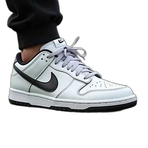 shoes, photorealistic, 3d render, monochrome, nike, dunk, golf, shoe transparent PNG cut-out