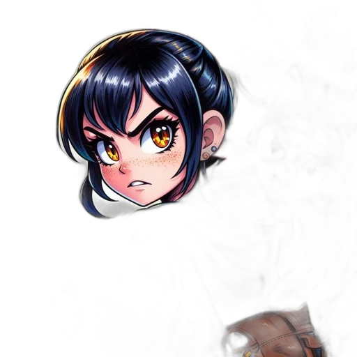 face, staff, weapon, mask, anime, concept art, pixel art, watercolor transparent PNG cut-out