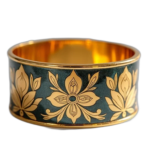 jewelry, crown, golden, gold, enamel, plaque, bracelet, van transparent PNG cut-out