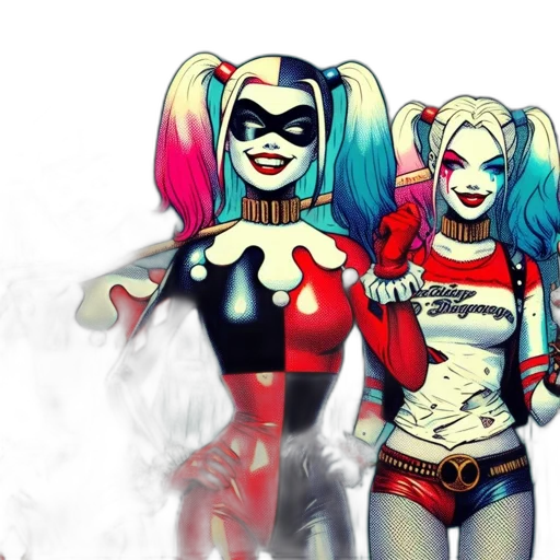 comic book art, concept art, cartoon, fantasy art, three, animated, characters, resembling transparent PNG cut-out