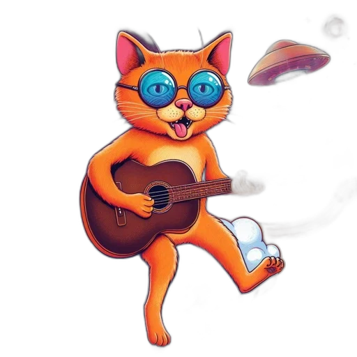animal, staff, concept art, cartoon, pixel art, fantasy art, orange, cat transparent PNG cut-out