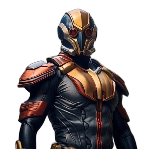 mask, robot, concept art, comic book art, 3d render, fantasy art, golden, futuristic transparent PNG cut-out