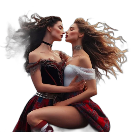 dress, hair, photorealistic, fantasy art, concept art, oil painting, fire, two transparent PNG cut-out