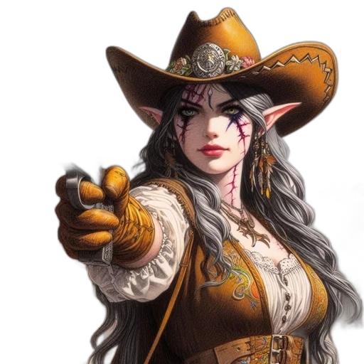 staff, hat, face, fantasy art, concept art, photorealistic, comic book art, image transparent PNG cut-out