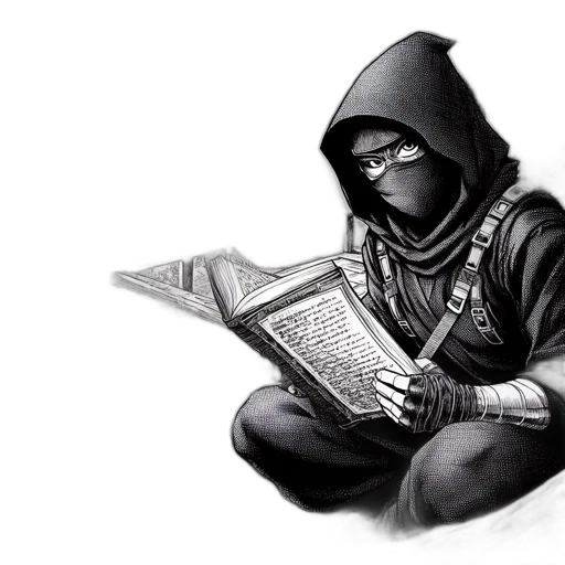 jacket, mask, weapon, staff, comic book art, pencil sketch, concept art, photorealistic transparent PNG cut-out