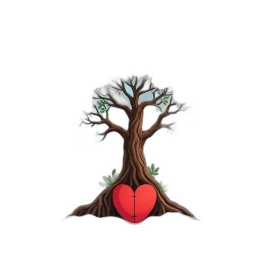 tree, crown, concept art, pixel art, fantasy art, 3d render, red, whimsical transparent PNG cut-out