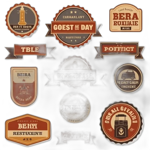 earth tones, set, labels, banners, stickers, retro, style, design transparent PNG cut-out