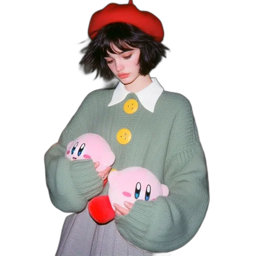 jacket, hat, creature, dress, concept art, vaporwave, 3d render, photorealistic transparent PNG cut-out