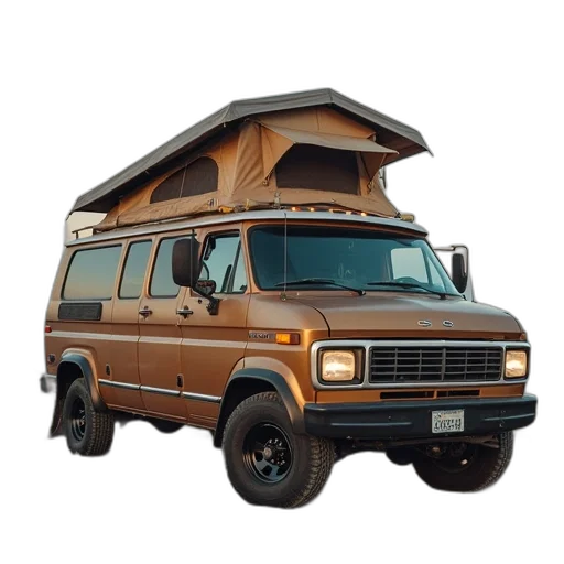 car, 3d render, has, camper, tent, top transparent PNG cut-out