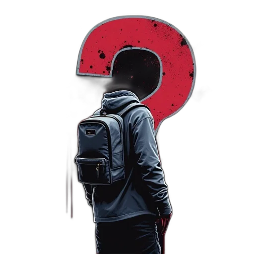 jacket, mask, umbrella, robot, concept art, comic book art, cyberpunk, pixel art transparent PNG cut-out