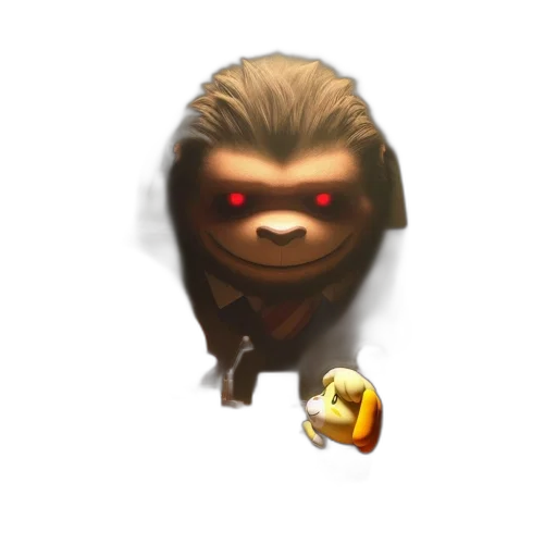 creature, animal, mask, staff, concept art, pixel art, 3d render, dimly transparent PNG cut-out