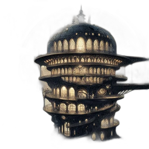 building, crown, hat, mask, concept art, 3d render, fantasy art, photorealistic transparent PNG cut-out