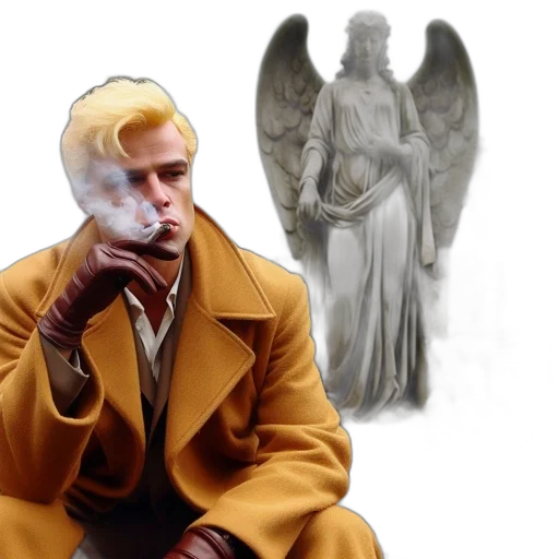 jacket, concept art, vaporwave, photorealistic, 3d render, fire, man, orange transparent PNG cut-out
