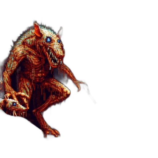 creature, dragon, animal, staff, pixel art, concept art, fantasy art, 3d render transparent PNG cut-out