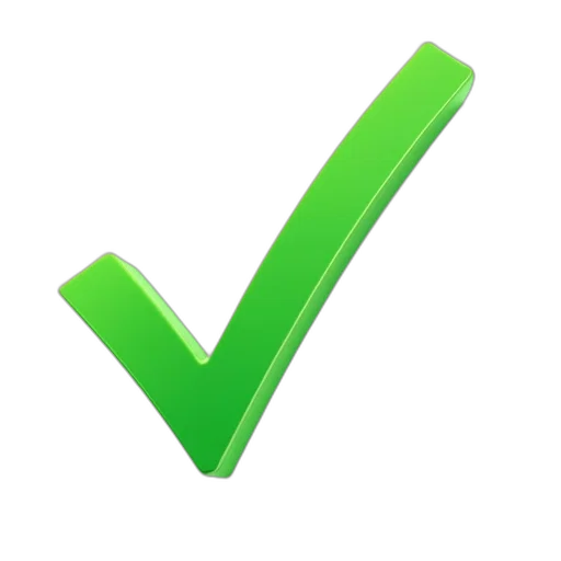staff, 3d render, green, checkmark transparent PNG cut-out