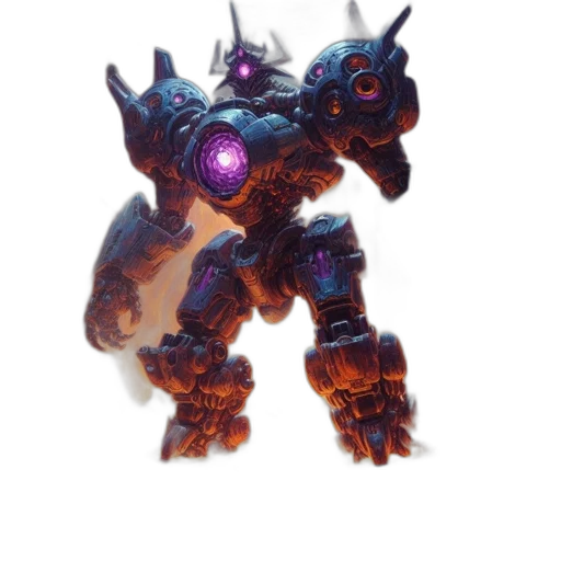 robot, weapon, dragon, creature, concept art, fantasy art, pixel art, 3d render transparent PNG cut-out