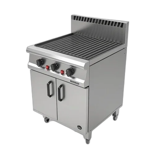 robot, 3d render, stainless, steel, commercial, grill, flat, top transparent PNG cut-out