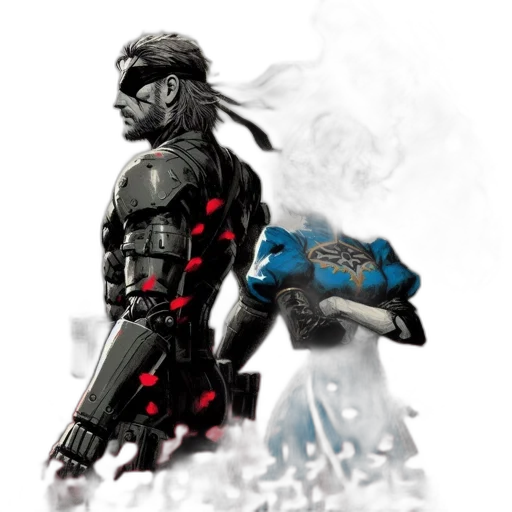 robot, weapon, concept art, pixel art, cyberpunk, comic book art, blue, two transparent PNG cut-out