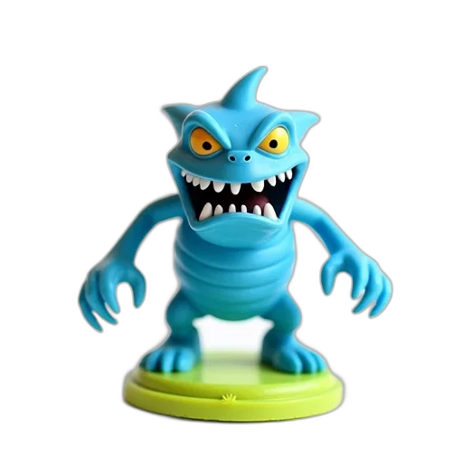creature, 3d render, concept art, blue, plastic, figurine, monster, sharp transparent PNG cut-out