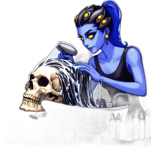 jewelry, concept art, fantasy art, pixel art, comic book art, blue, blue-skinned, alien transparent PNG cut-out