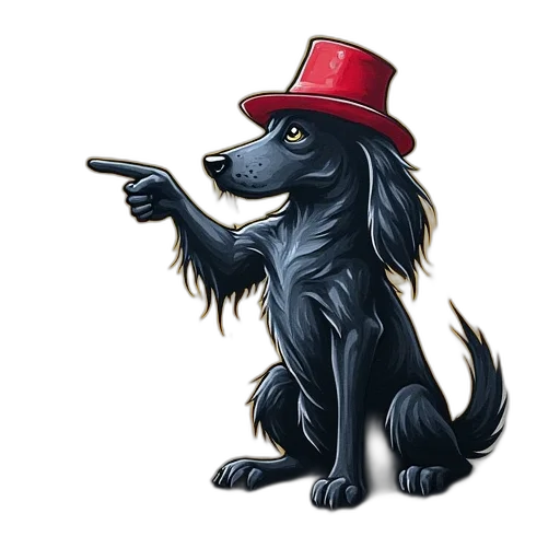 hat, staff, animal, cartoon transparent PNG cut-out