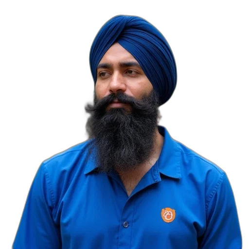 staff, hat, jacket, face, man, beard, turban, wearing transparent PNG cut-out