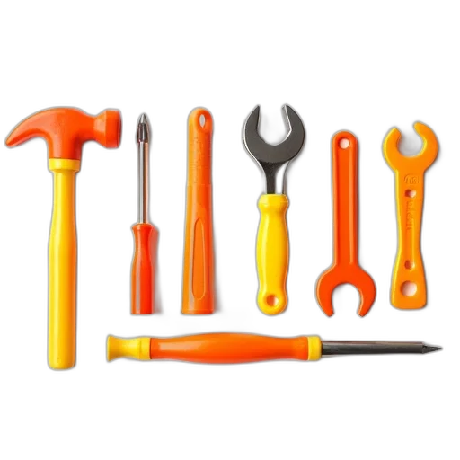 staff, weapon, set, orange, yellow, children, tools, including transparent PNG cut-out