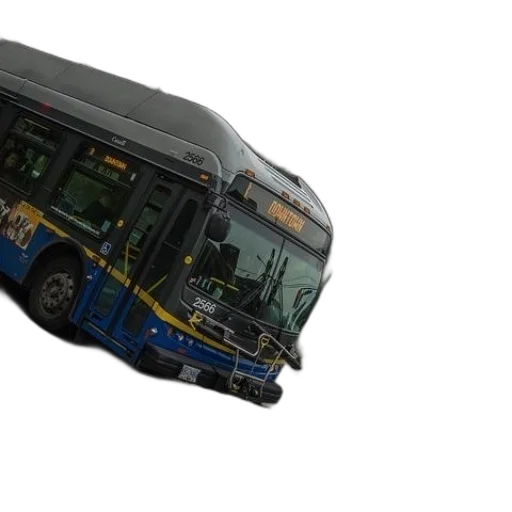 car, 3d render, concept art, photorealistic, pixel art, blue, yellow, bus transparent PNG cut-out