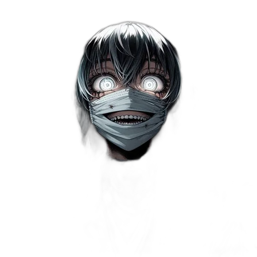 mask, face, creature, robot, concept art, comic book art, anime, photorealistic transparent PNG cut-out
