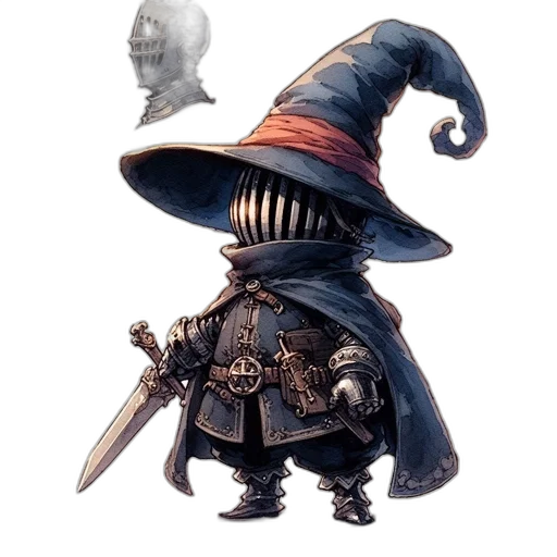 staff, mask, hat, creature, concept art, fantasy art, pixel art, 3d render transparent PNG cut-out