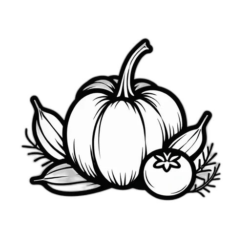 food, crown, flower, pencil sketch, photorealistic, monochrome, stylized, illustration transparent PNG cut-out