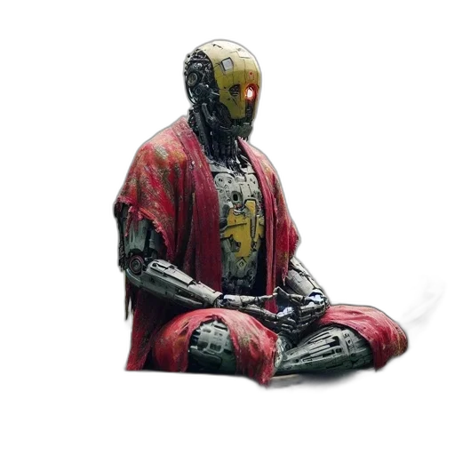 robot, mask, face, jacket, concept art, 3d render, cyberpunk, pixel art transparent PNG cut-out